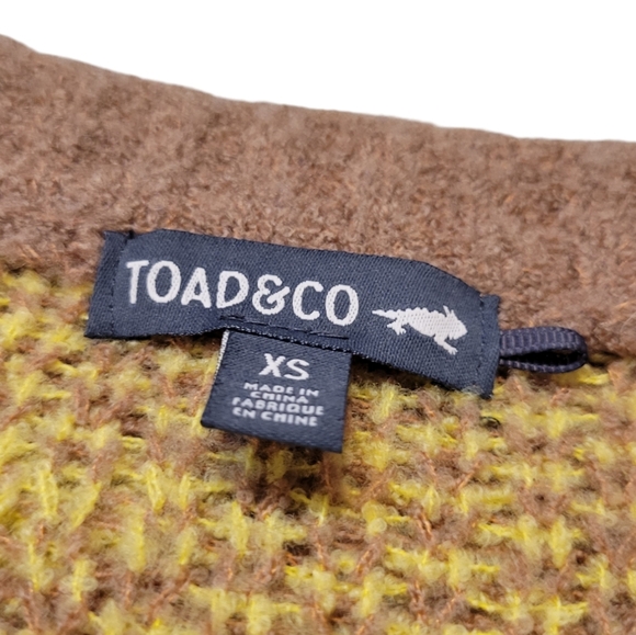 Toad & CO - Cotati Dolman Sweater Wool Cappuccino Boucle Sunshine Print Size XS - Picture 5 of 13